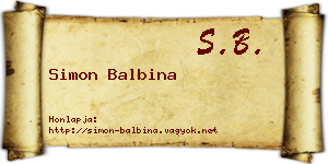 Simon Balbina névjegykártya